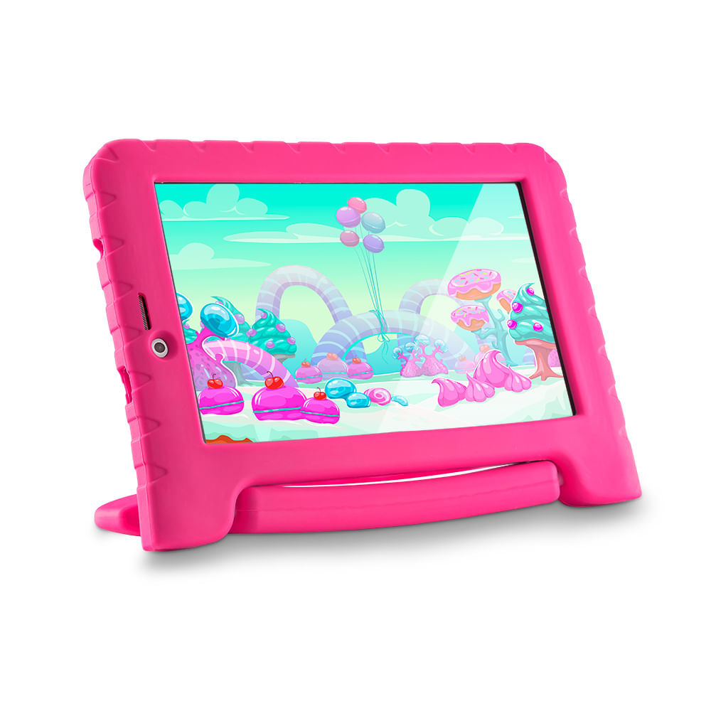 Encontraproduto.com.br - Tablet Multilaser Kid Pad 3G com Controle Parental 32GB + Case + Wi-fi + Android 11 (Go edition) Rosa - NB383OUT [Reembalado]