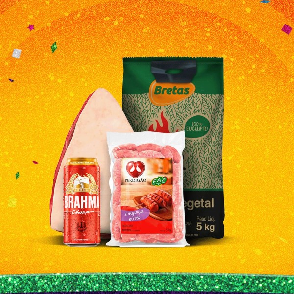 Encontraproduto.com.br - Combo Carnaval MG + Cerveja c/ 12 Unid, Picanha 1,5Kg, Linguiça 1,5Kg e Carvão 1 Unid