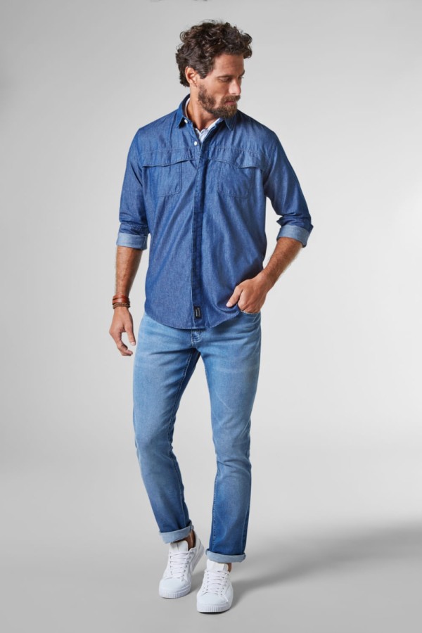 Encontraproduto.com.br - CAMISA JEANS REGULAR LEBLON RESERVA