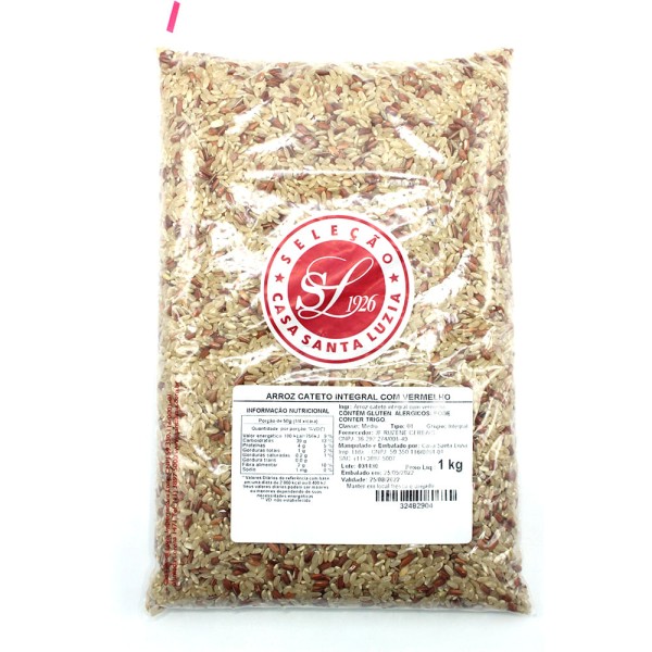 Arroz Cateto Integral com Vermelho Casa Santa Luzia 1Kg