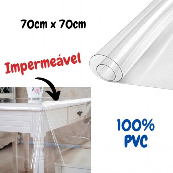 Encontraproduto.com.br - Kit 03 Toalha de Plástico para Proteger a Mesa 70x70cm PVC