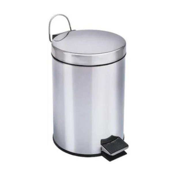 Encontraproduto.com.br - Kit Lixeira Aço Inox 3 Litros + Escova Sanitária com Suporte