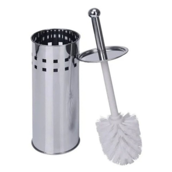 Encontraproduto.com.br - Kit Lixeira Aço Inox 3 Litros + Escova Sanitária com Suporte