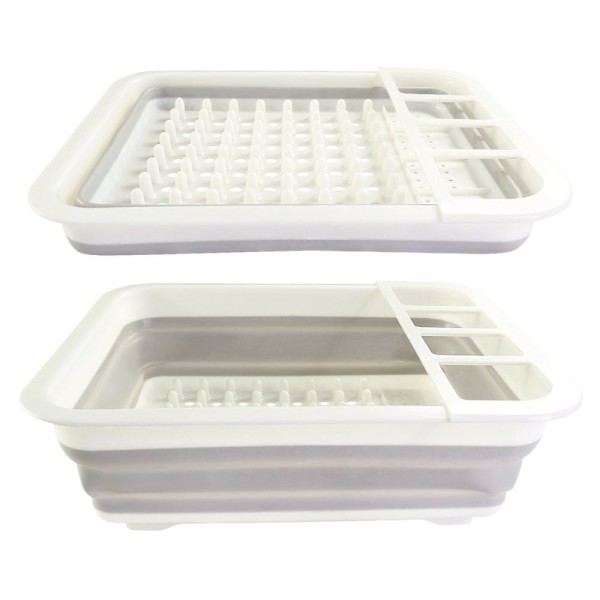 Encontraproduto.com.br - Escorredor de Louças Retrátil de Silicone Suporte Removível