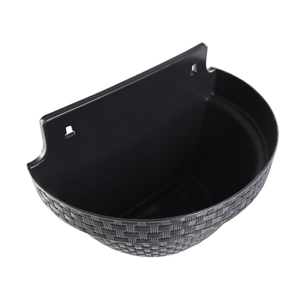 Encontraproduto.com.br - Vaso De Parede Preto Meia Lua Rattan Para 3 Litros De Plantas Anti Dengue E Flores Na Sua Jardinagem