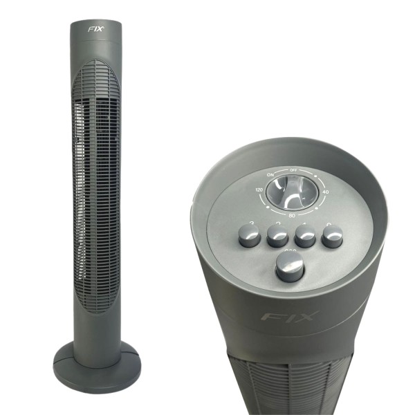 Encontraproduto.com.br - Ventilador Preto Torre Experimente 03 Velocidades Ajustáveis e um Motor Silencioso com Potência de 55w 220v