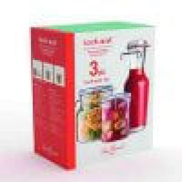 Encontraproduto.com.br - Jogo com Jarra 1 L - Pote 750 ml - Pote 1.5 L com Tampa Lock Eat - 30608001 - Luigi Bormioli