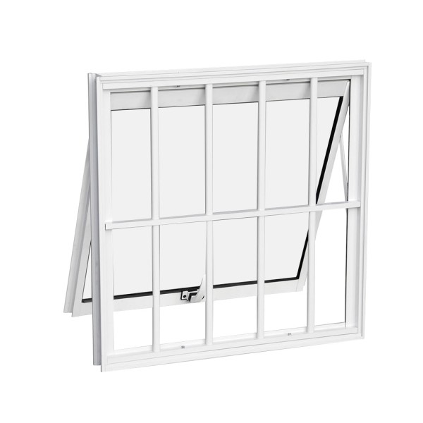 Janela Max-Ar de Alumínio Facility Com Grade Branco 50x150cm - P10596 - Brasil Esquadrias