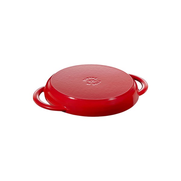 Encontraproduto.com.br - Grelha redonda com alça em ferro fundido Staub 22cm cereja
