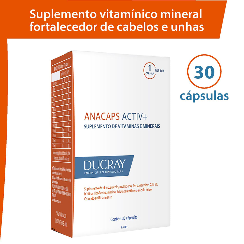 Encontraproduto.com.br - Suplemento Alimentar Para Crescimento Capilar Anacaps Activ Ducray 30caps