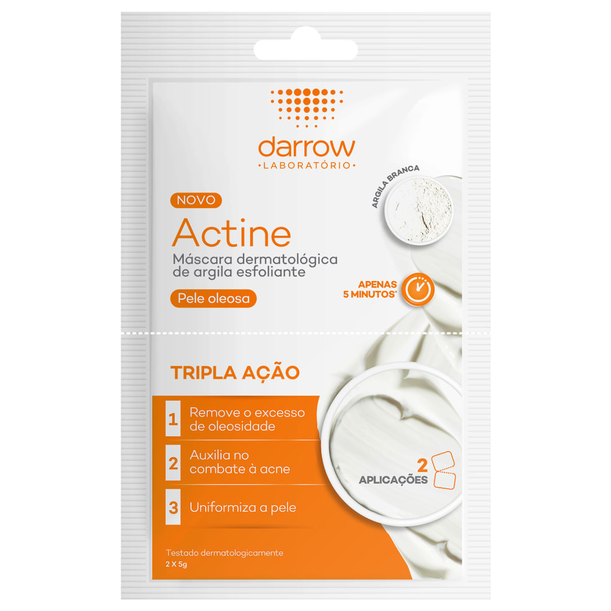 Encontraproduto.com.br - Mascara Esfoliante Darrow Actine 2 Sachês 5g Cada