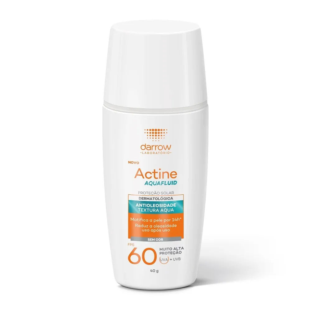 Protetor Solar Facial Darrow Actine Aquafluid Fps60 Sem Cor - 40g