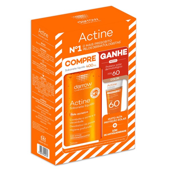 Darrow Actine Kit – Protetor Solar com Cor + Sabonete Liquido Antiacne