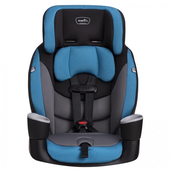 Encontraproduto.com.br - Assento Infantil com Apoio para Carro 2 em 1 para 9 a 50 kg, Evenflo Maestro Sport, Azul