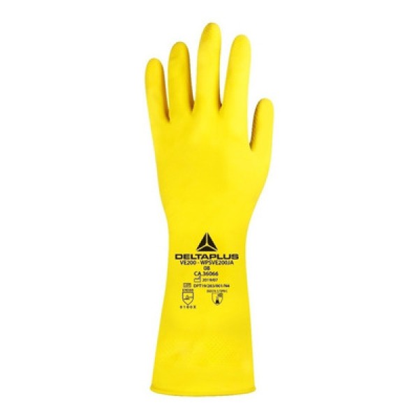 Encontraproduto.com.br - Luva de Látex Flocada T9/10 Essential Delta Plus