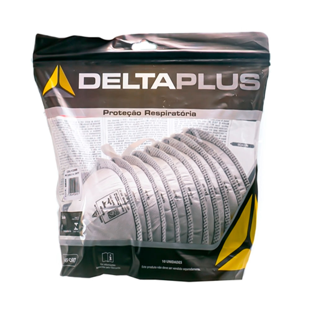 Encontraproduto.com.br - Máscara Delta Plus Concha Pff2 Carvão Confort Pacote Com 10 Unidades