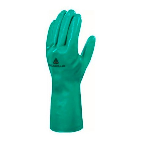 Encontraproduto.com.br - Luva Nitrílica Delta Plus Nitrex Verde Flocada 33CM 8/M