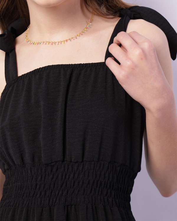 Encontraproduto.com.br - Vestido Juvenil Longo Duna Três Marias Com Lastex Preto