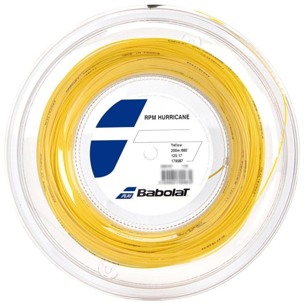 Encontraproduto.com.br - Corda Babolat RPM Hurricane 17L 1.25mm Amarela - Rolo com 200 metros