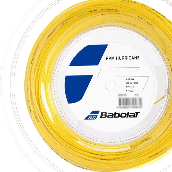 Encontraproduto.com.br - Corda Babolat RPM Hurricane 17L 1.25mm Amarela - Rolo com 200 metros