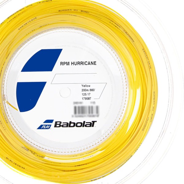 Encontraproduto.com.br - Corda Babolat RPM Hurricane 17L 1.25mm Amarela - Rolo com 200 metros