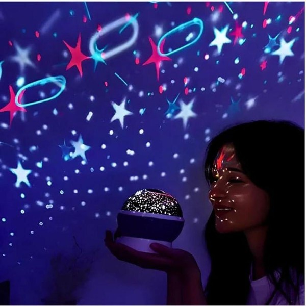 Encontraproduto.com.br - Luminária Projetor Estrelas 360º Abajur Star Master