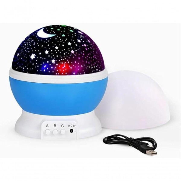 Encontraproduto.com.br - Luminária Projetor Estrelas 360º Abajur Star Master