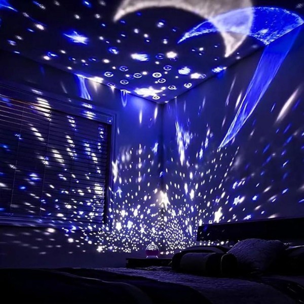 Encontraproduto.com.br - Luminária Projetor Estrelas 360º Abajur Star Master