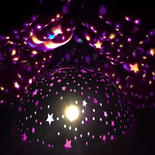 Encontraproduto.com.br - Luminária Projetor Estrelas 360º Abajur Star Master