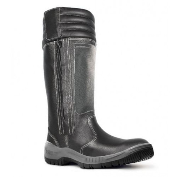 Encontraproduto.com.br - Bota Mateira de Cano Longo com Zíper e Biqueira de Aço, Sistema de Calce Rápido e Fechamento por Cadarço CA13179 - Safetline