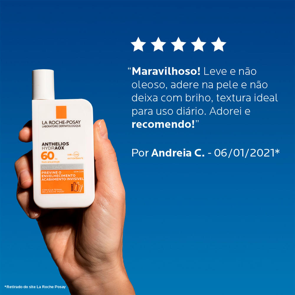 Encontraproduto.com.br - Protetor Solar Facial La Roche-Posay Anthelios Hydraox FPS60 Sem Cor 50ml