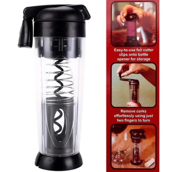 Encontraproduto.com.br - ABRIDOR AUTOMATICO DE VINHO GARRAFA SACA ROLHAS COM CORTA LACRE MANUAL