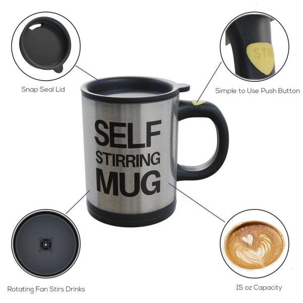 Encontraproduto.com.br - CANECA COPO MIXER ELETRICO MISTURA CAFE ACHOCOLATADO SUCO SHAKE PRATICA EM AÇO INOX 400ML