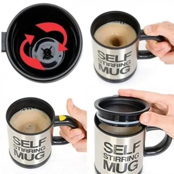 Encontraproduto.com.br - CANECA COPO MIXER ELETRICO MISTURA CAFE ACHOCOLATADO SUCO SHAKE PRATICA EM AÇO INOX 400ML