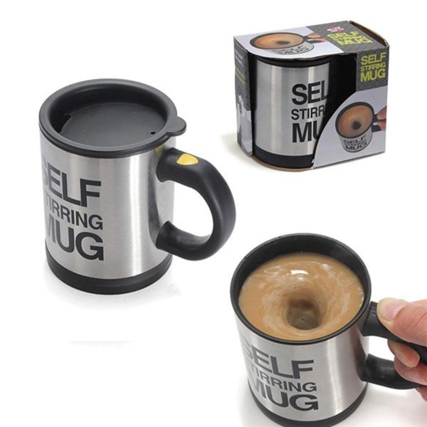 Encontraproduto.com.br - CANECA COPO MIXER ELETRICO MISTURA CAFE ACHOCOLATADO SUCO SHAKE PRATICA EM AÇO INOX 400ML