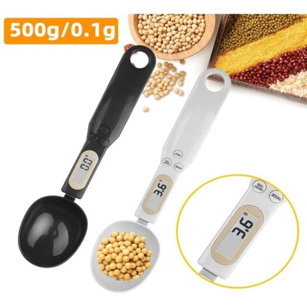 Encontraproduto.com.br - COLHER COM BALANÇA DIGITAL LCD MEDIDOR PRECISAO ELETRONICA GRAO ALIMENTOS PRATICO ATE 500G