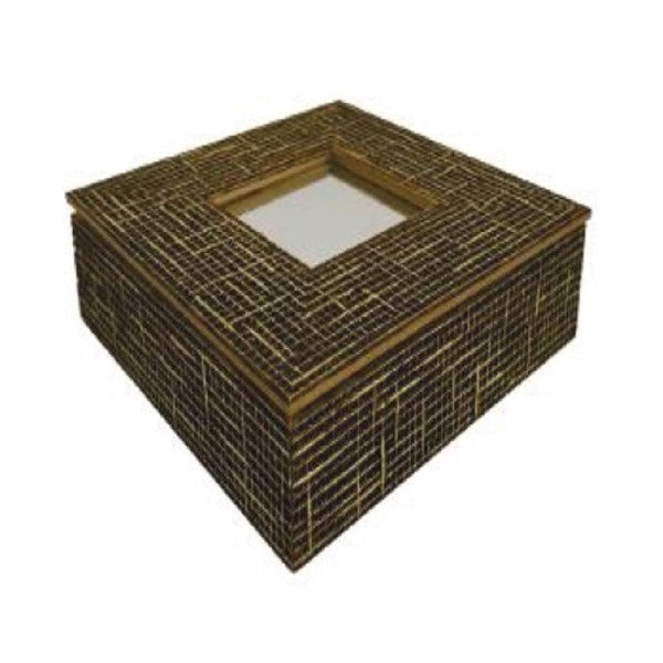 Encontraproduto.com.br - CAIXA ORGANIZADORA COM REVESTIMENTO E ESPELHO PORTA JOIAS OBJETOS DECORATIVA MDF