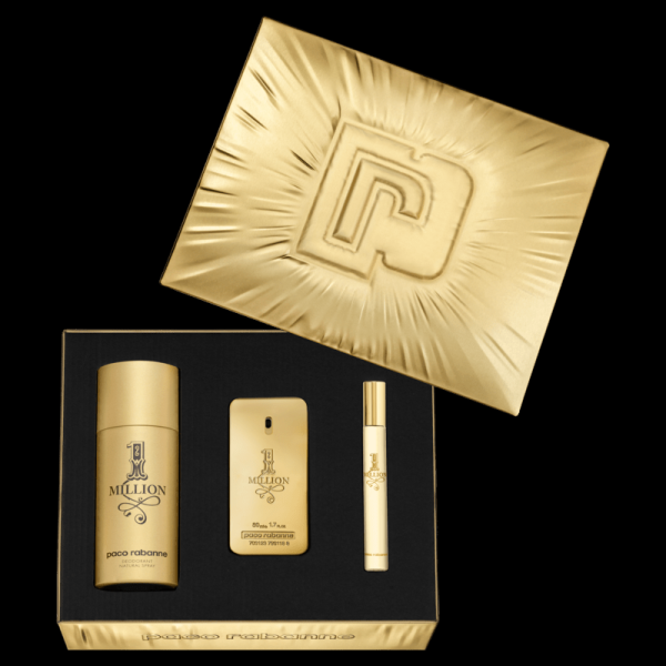 Encontraproduto.com.br - Paco Rabanne 1 Million 50ml Eau De Toilette + 10ml Eau De Toilette + 150ml Deodorant Spray