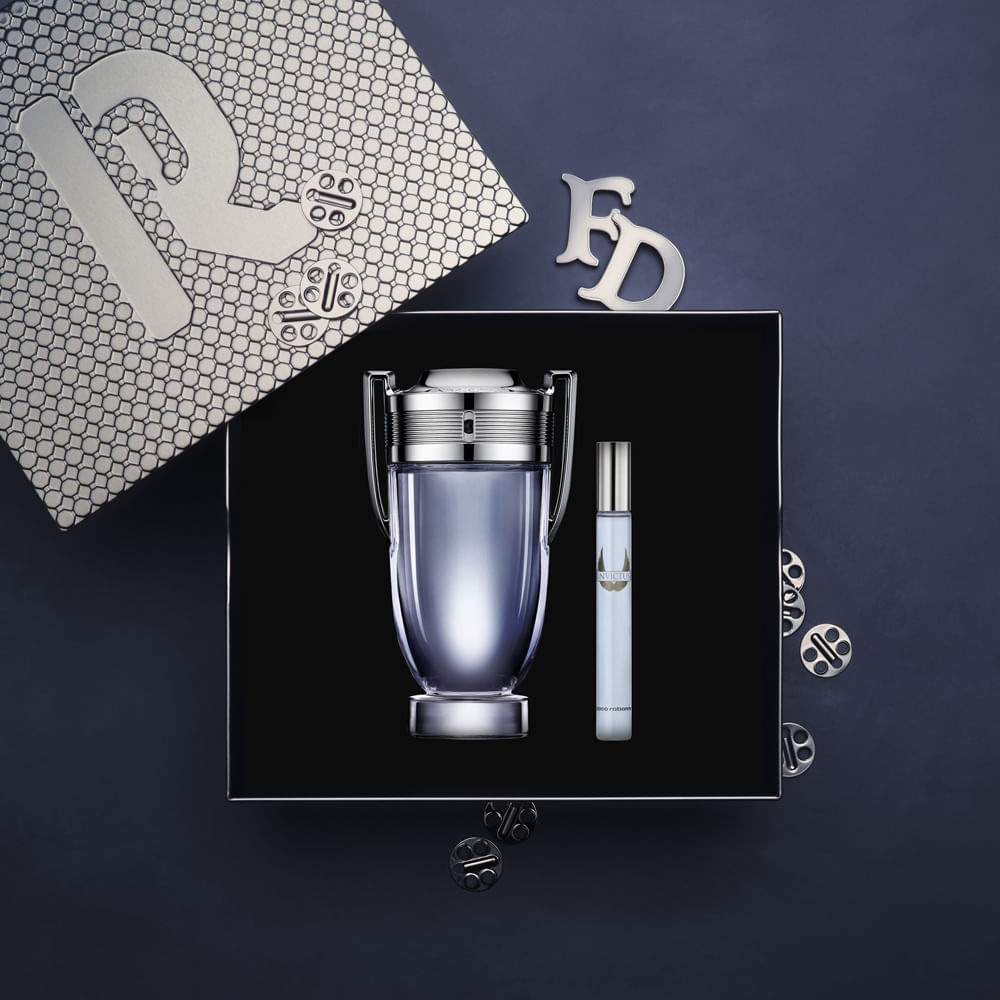 Encontraproduto.com.br - Kit Perfume Paco Rabanne Invictus Masculino Eau de Toilette 200 ml + Miniatura 10 ml