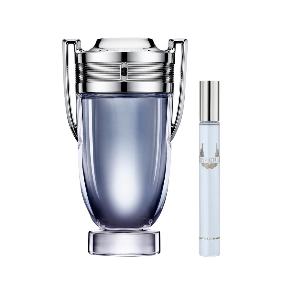 Encontraproduto.com.br - Kit Perfume Paco Rabanne Invictus Masculino Eau de Toilette 200 ml + Miniatura 10 ml