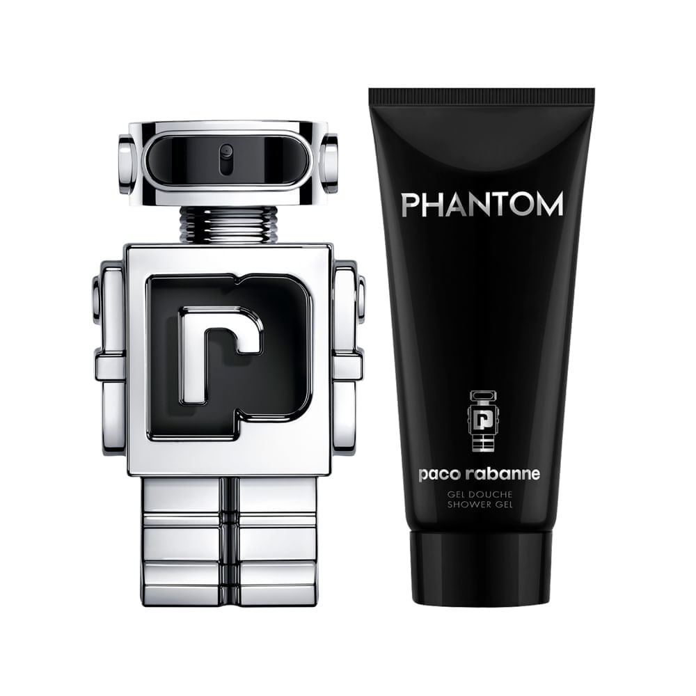 Encontraproduto.com.br - Kit Perfume Paco Rabanne Phantom Masculino Eau de Toilette 100 ml + Gel de Banho 100 ml