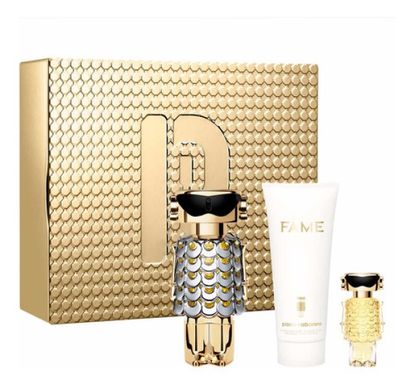 Encontraproduto.com.br - Kit Perfume Fame Eau De Parfum Feminino Rabanne 80ml + Loção Corporal 100ml + Travel Size 10ml