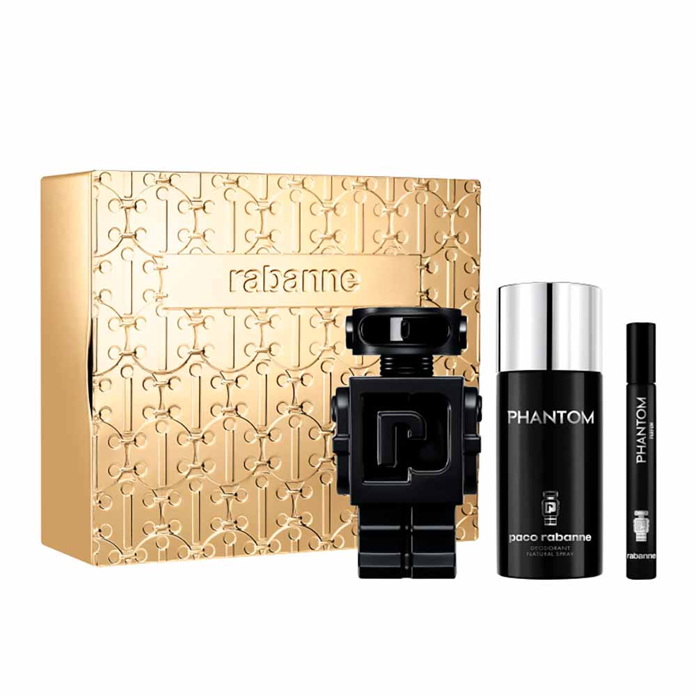 Encontraproduto.com.br - Kit Perfume Rabanne Phantom Parfum Masculino 100 ml + Desodorante 150 ml + Miniatura 10 ml