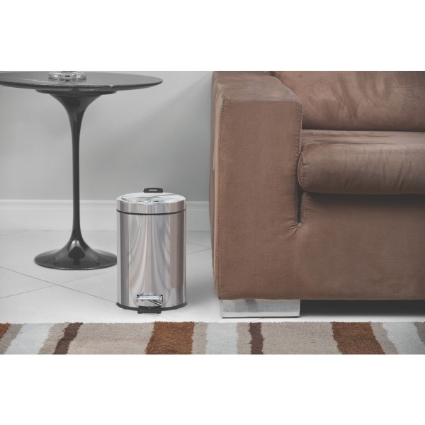 Encontraproduto.com.br - Lixeira Com Pedal em Inox 5 Litros Prata Tramontina