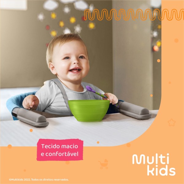 Encontraproduto.com.br - Cadeira de Alimentação de Encaixe em Mesa 6M-15Kg Multikids Baby Click N Clip Azul  - BB377X [Reembalado]