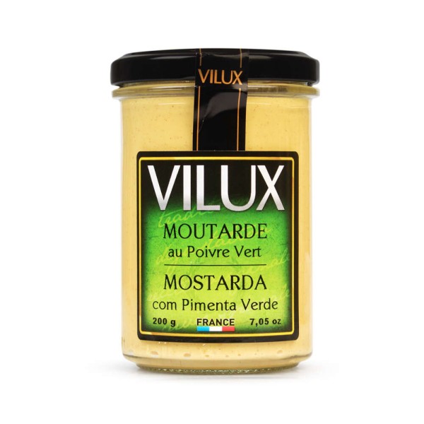 Encontraproduto.com.br - Mostarda Francesa com Pimenta Verde Vilux Vidro 200g