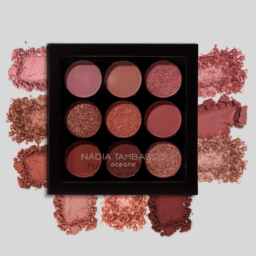Kit Paleta de Sombras To Go Nude + Brilho Labial Luxe Nádia Tambasco By Océane (2 Produtos)