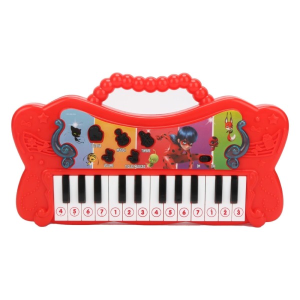 Encontraproduto.com.br - Teclado Musical com Luz e Som Miraculous Ladybug Multikids - BR1609X [Reembalado]