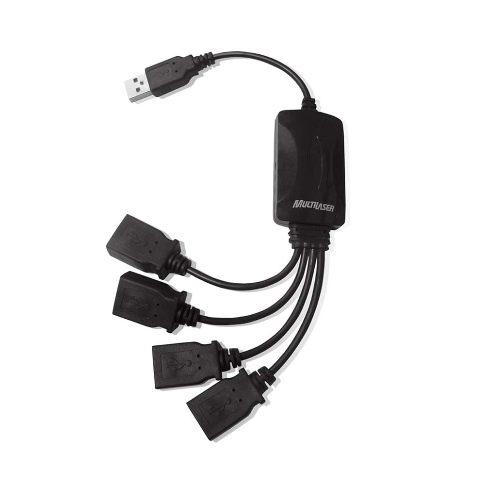 Hub 4 Portas Flexível 2,0 Preto Multi  - AC042OUT [Reembalado]