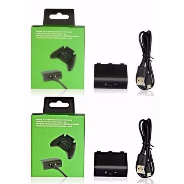 Encontraproduto.com.br - Kit 2 Baterias Recarregaveis USB para Controle Xbox One Compativel
